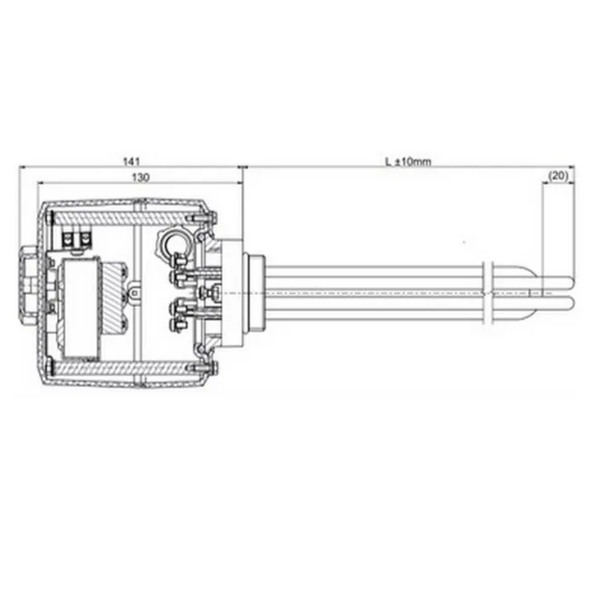Elektroheizstäbe Heizpatrone Heizelement 2,0 bis 9,0 kw mit Isoliertrennung und 1 1/2 Zoll Gewinde