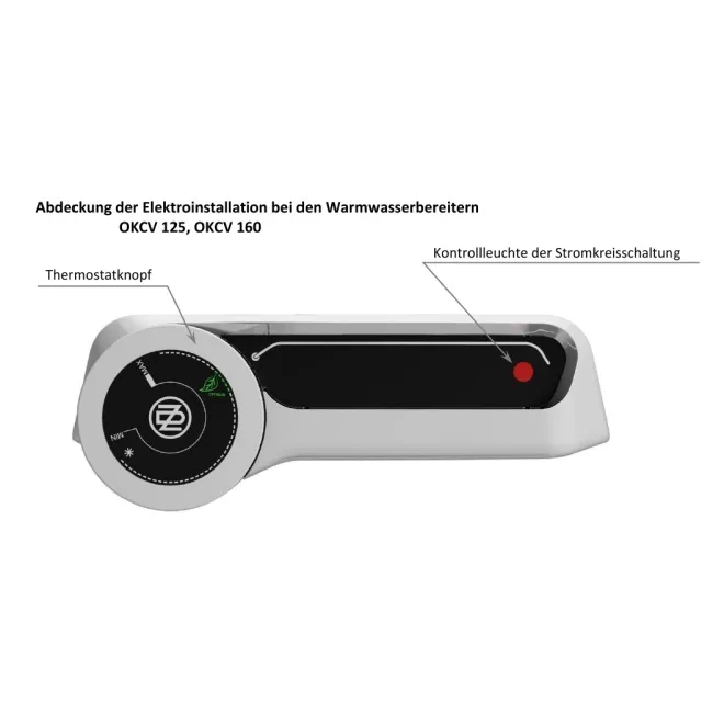 Wandhängender waagerechter Kombiwarmwasserspeicher Boiler mit 1 Wärmetauscher + 2,2 kW trockener Keramikheizstab 125 Liter Warmwasserspeicher OKCV 125