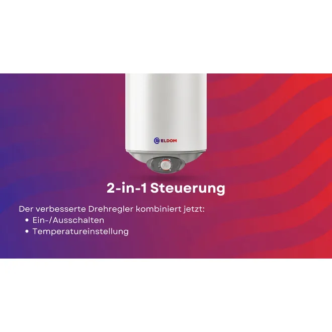 Warmwasserspeicher mit gekapselten Trockenheizkörpern - Antikalk - 30 Liter Warmwasserspeicher WVF3039FD