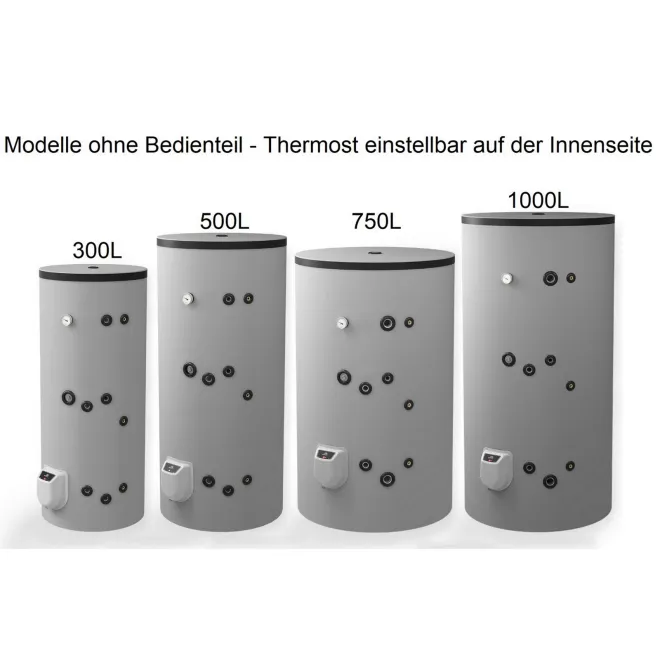 Kombispeicher Warmwasserspeicher Standspeicher leistungsstark mit 1 Wärmetauscher und Heizelement mit Zirkulationsanschluß - 750L Kombiwarmwasserspeicher mit 1 Wärmetauscher - FV75010FS + 12 kW