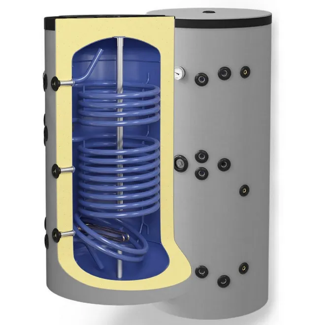 Indirekt beheizter Warmwasserspeicher Standspeicher mit 2 Wärmetauscher - mit Zirkulationsanschluß - 500L Warmwasserspeicher mit 2 Wärmetauscher - FV50080S2