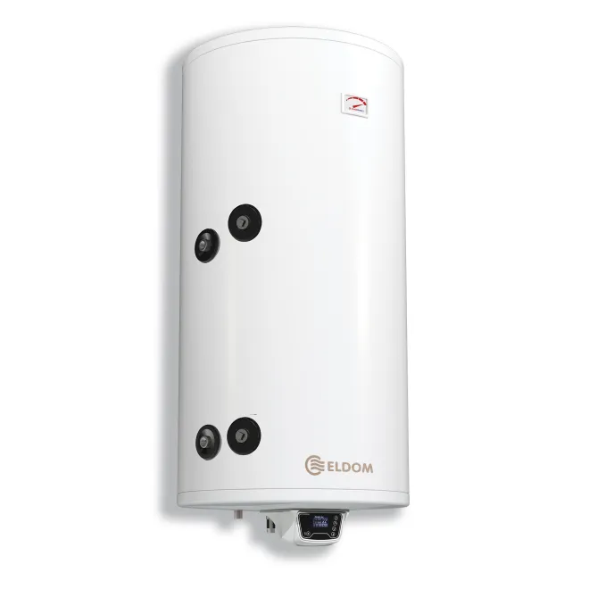 Kombiwarmwasserspeicher wandhängende elektrische Warmwasserspeicher/Solarspeicher 150 Liter Kombi-Warmwasserspeicher mit Wärmetauscher LINKS breit/niedrig 72280SEk