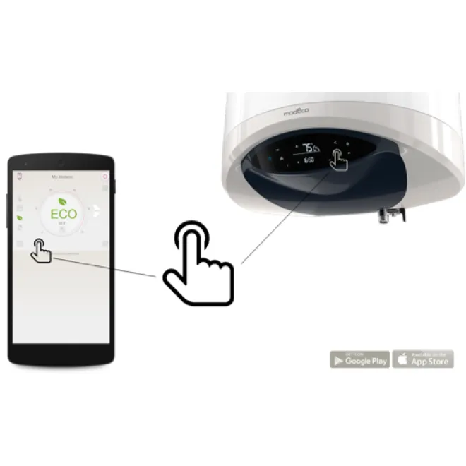 Warmwasserspeicher Boiler mit elektronischer Steuerung, hochwertiges keramisches Heizelement, optional mit Appsteuerung - 50 Liter 1600W Elektrospeicher ohne App