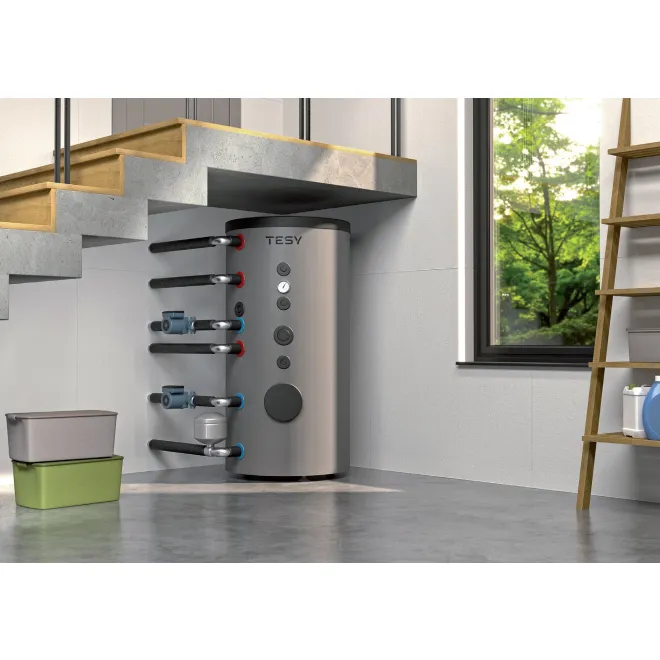 Indirekt beheizter Warmwasserspeicher mit 45° Anschlüssen - Trinkwasserspeicher mit 2 Wärmetauscher - 200 Liter Warmwasserspeicher mit 2 Wärmetauscher EV S2 200 45D