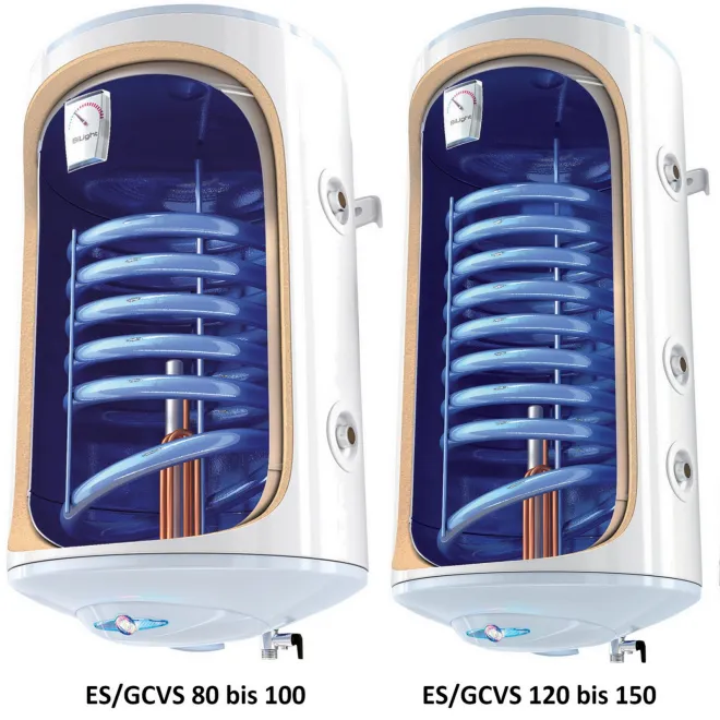 Wandhängender Kombiwarmwasserspeicher Boiler, kombinierte mit 1 Wärmetauscher und Elektrisch - 100 Liter Kombiwarmwasserspeicher - 1 Wärmetauscher GCVS1004420
