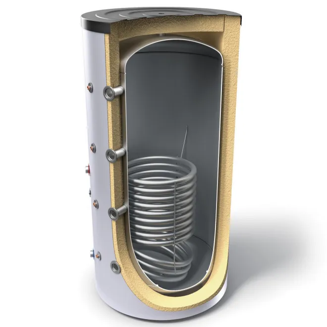 Pufferspeicher mit 1 Wärmetauscher und Isolierung ideal für Kaminöfen, Festbrennstoffkessel, Holzvergaserkessel und Wärmepumpen - 200L Pufferspeicher mit 1 Wärmetauscher - V 9S 200 60 P4