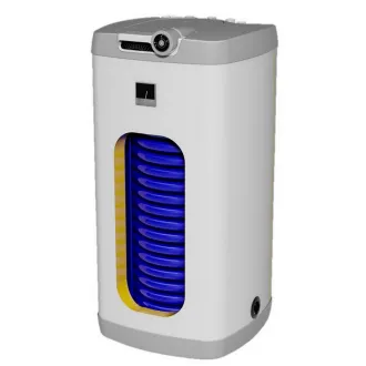 Warmwasserspeicher, Unterstellspeicher mit 1 Wärmetauscher, Anschlüsse oben, Standspeicher Boiler inkl. Sicherheitsventil - ECKIGE Ausführung - 100 125 Liter