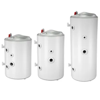 Emaillierter Warmwasserspeicher, Pufferspeicher ohne Wärmetauscher, mit Aufnahme für Heizelement, Ideal für Wärmepumpen oder individuelle Warmwassersysteme