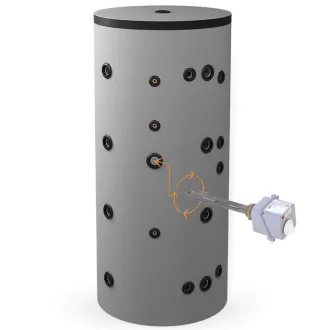 Hygienespeicher - Pufferspeicher mit legionellenfreier Trinkwasseraufbereitung mit Edelstahlwellrohr und 2 zusätzlicher Wärmetauscher -&nbsp;/&nbsp;500 L Hygienespeicher mit 2 zusätzlichen Wärmetauscher BCWS2500K80