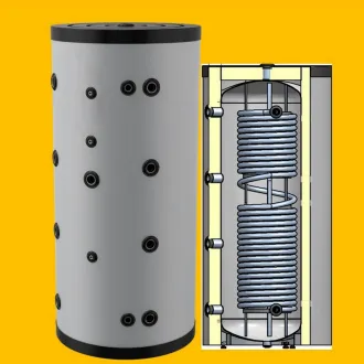 Hygienespeicher - Pufferspeicher mit legionellenfreier Trinkwasseraufbereitung mit Edelstahlwellrohr -