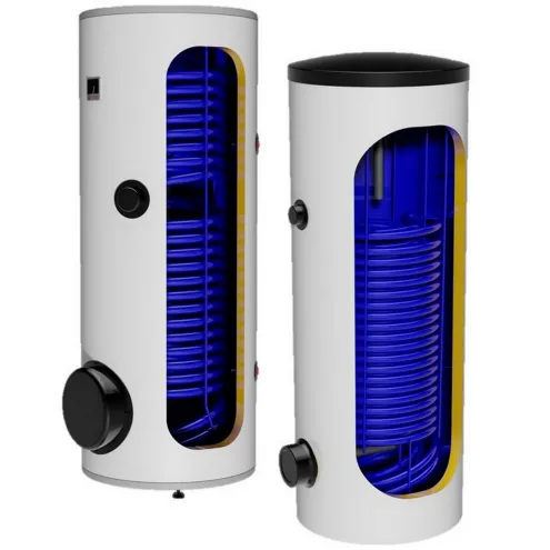 Warmwasserspeicher für Wärmepumpe, emaillierter Standspeicher mit 1 großen Wärmetauscher -