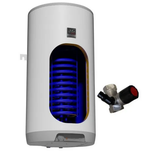 Wandhängender elektrischer Kombispeicher mit 1 Wärmetauscher und 2,2 kW gekapselter Keramikheizstab (wartungsfrei) - Elektro Boiler Warmwasserspeicher 80 100 125 Liter