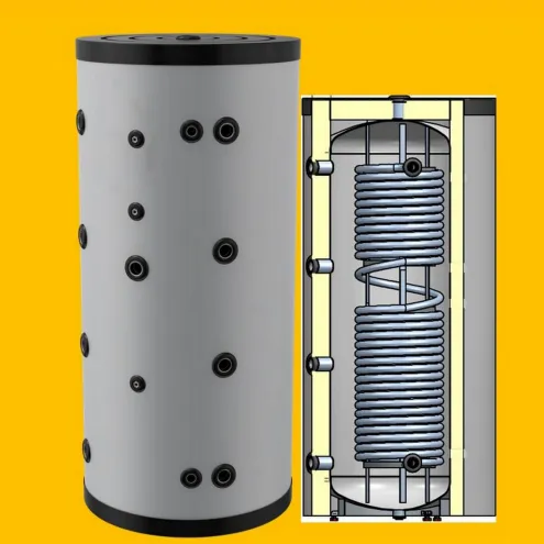 Hygienespeicher - Pufferspeicher mit legionellenfreier Trinkwasseraufbereitung mit Edelstahlwellrohr -