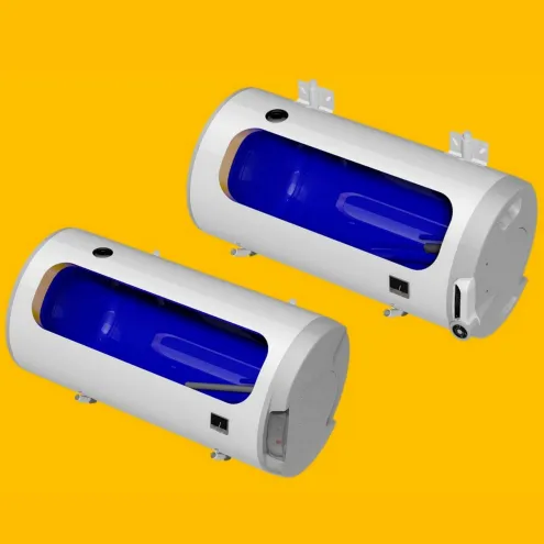 Elektrischer wandhängender Warmwasserspeicher Boiler HORIZONTALE waagerechte Montage mit 2,2 kW VERSCHLEIßFREIEN KERAMIKHEIZSTAB inkl. Sicherheitsventil -