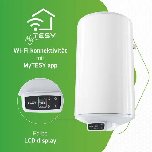 Elektrischer Warmwasserspeicher mit elektronischer Steuerung und WiFi- Appsteuerung