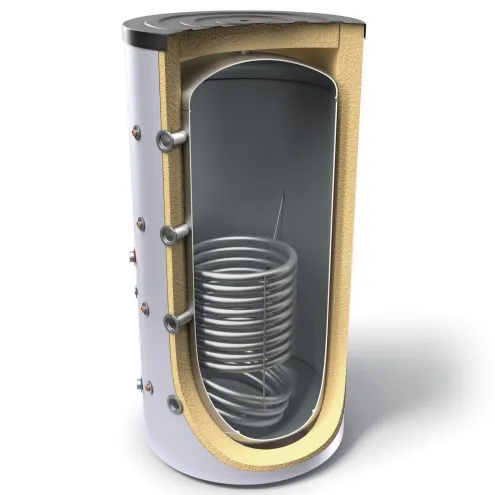Pufferspeicher mit 1 Wärmetauscher und Isolierung ideal für Kaminöfen, Festbrennstoffkessel, Holzvergaserkessel und Wärmepumpen -